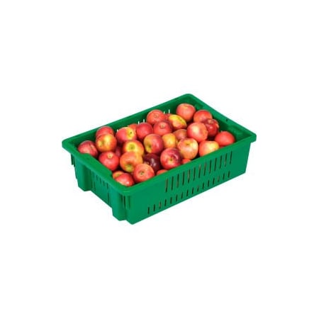 Stack & Nest Storage Container, 19-11/16 in L x 13-1/8 in W x 5-5/8 in H, Green, 10 PK